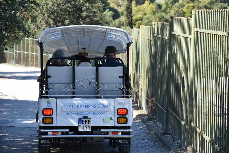 Athènes : visite privée en soirée en tuk-tuk électriqueVisite en tuk-tuk avec prise en charge à l'hôtel