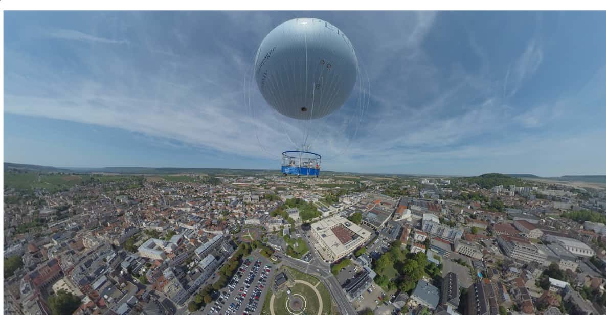 Epernay: Moored Hot-Air Balloon over the Vineyards