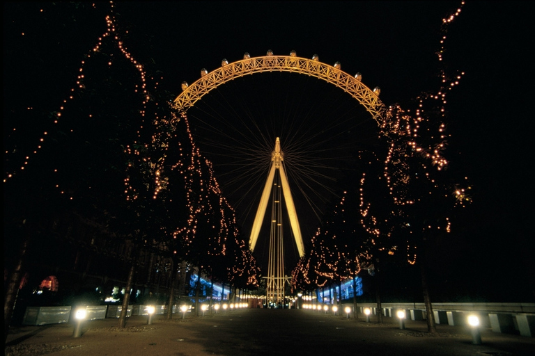 Londres : Visite nocturne des lumières de Noël en bus à toit ouvertDépart du London Eye