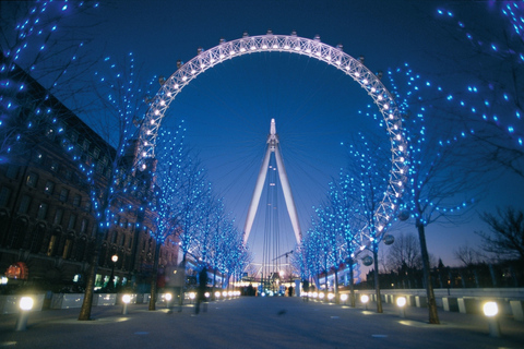 Londres : Visite nocturne des lumières de Noël en bus à toit ouvertDépart du London Eye