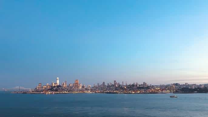 san francisco alcatraz at night fishermans wharf