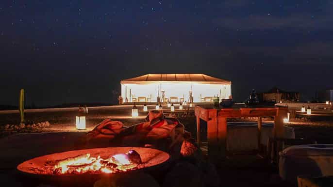 desde marrakech cena en el desierto bajo las estrellas