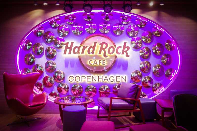 Kopenhagen: Hard Rock Cafe met lunch of diner (vast menu)