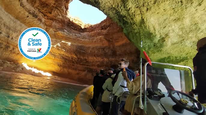 fra vilamoura benagilgrotten delfiner 25timers båttur