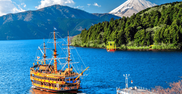 Mont Fuji, téléphérique de Hakone, Owakudani et lac Ashi