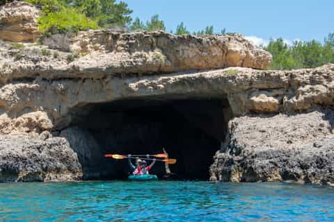 Baía de Navarino: caiaque no mar com almoço