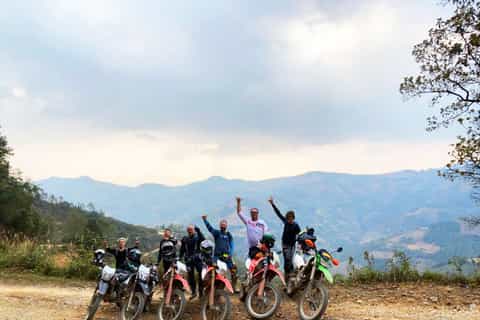 from sapa motorbike tour with silver waterfall
