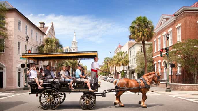 charleston historical downtown tour by horsedrawn carriage