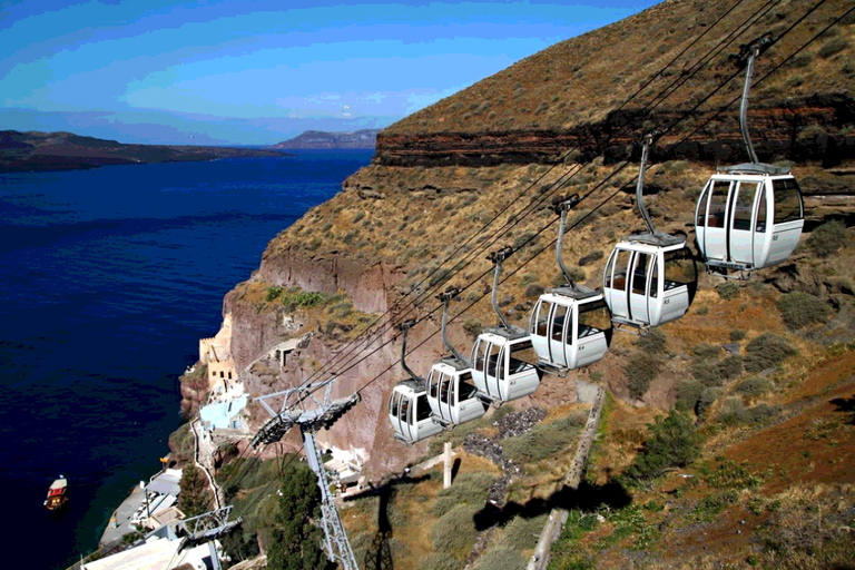 Fira: Walking Tour with Wine Tasting and Cable Car Ride