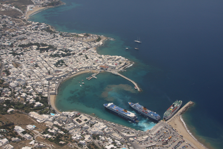 Mykonos: Stadsrondleiding van een halve dag en bustour over het eilandStads- en eilandtour 2024