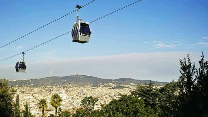 barcelona walking tour with montjuic castle cable car