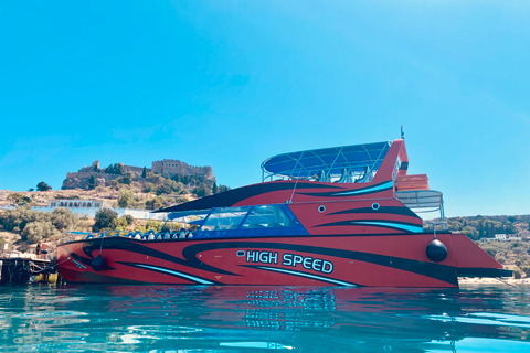 Rhodes : Excursion en bateau à grande vitesse à LindosCircuit avec arrêt prolongé à Lindos