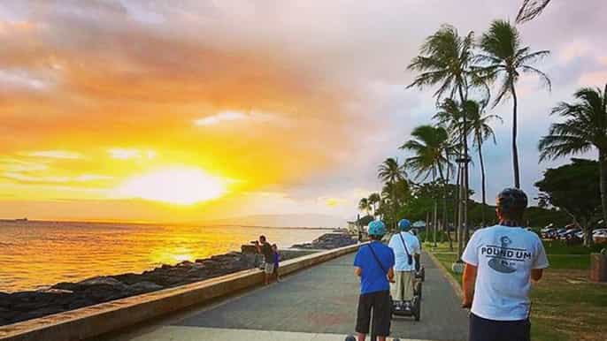 maspalomas mini segway tour with sunset over the sand dunes