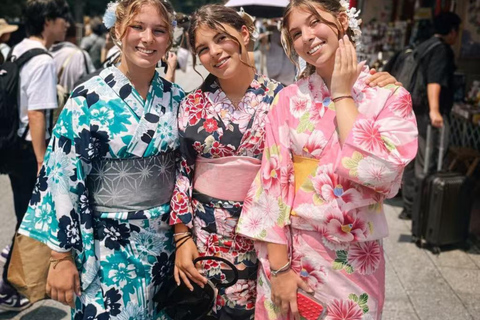Tokyo: Asakusa Kimono Rental with Professional Hair Couple Kimono Plan
