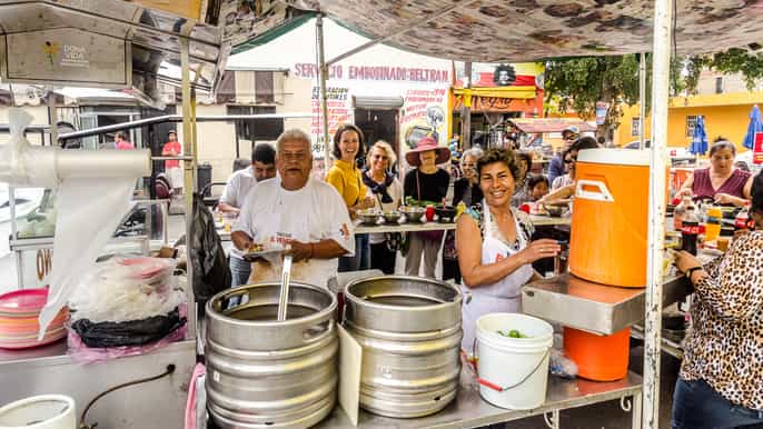 mazatlan street foods tour on traditional taxi