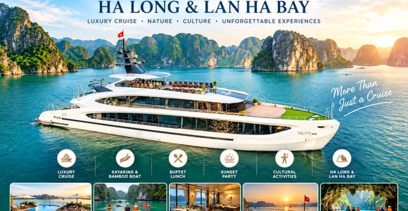 Ha Long & Lan Ha Bay Cruise on a 6-star Luxury Cruise