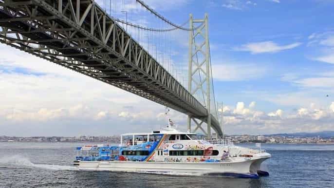 awaji island oneway ferry from akashi port to iwaya port