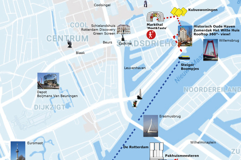 Rotterdam: De Rotterdam, Kubushäuser, Wassertaxi & MarkthalPrivate Tour