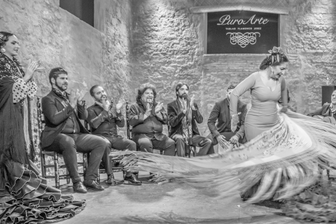 Jerez: espectáculo de flamenco en directo con cena opcionalEspectáculo con menú Puro Arte