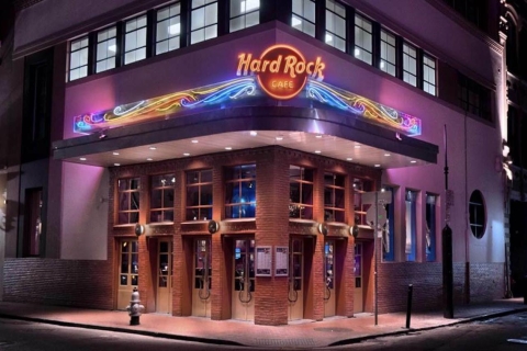 Meal at the Hard Rock Cafe New Orleans Acoustic Rock Menu
