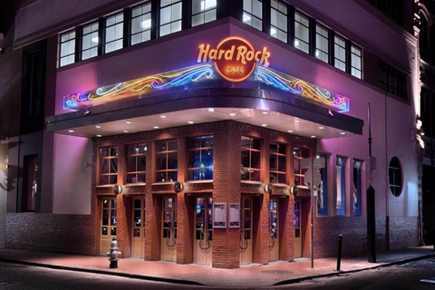 Meal at the Hard Rock Cafe New Orleans Electric Rock Menu