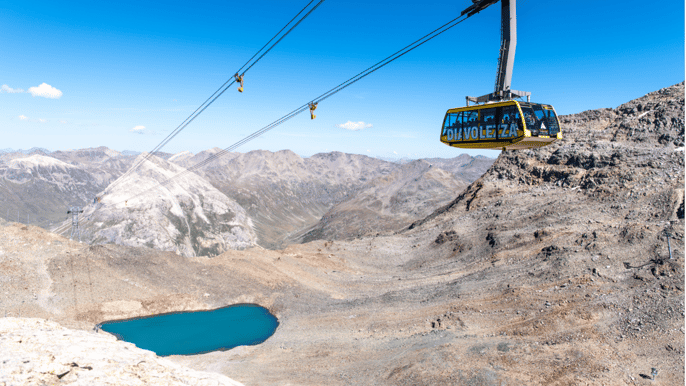 tirano trenino rosso del bernina e funivia per il rifugio diavolezza