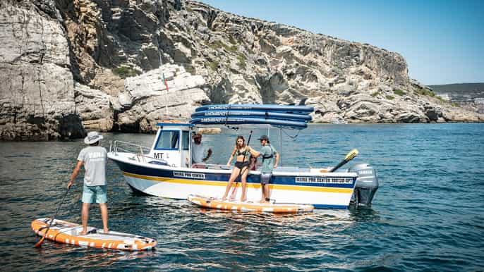 lisbona arrábida boat e standup paddleboard experience