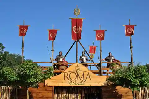 Roma World: Eingang zum Freizeitpark im antiken Rom