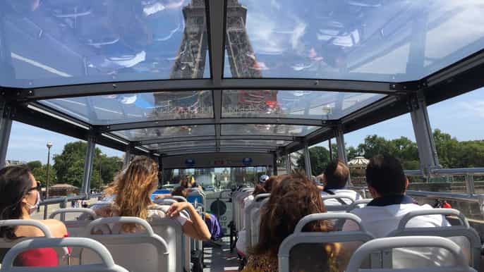 paris open top bus tour for kids på fransk