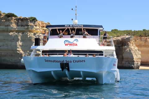 From Portimão: Catamaran Cruise to Benagil Caves with BBQ