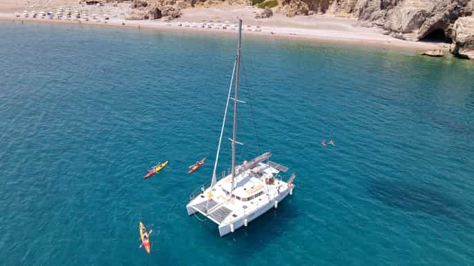 rhodes town catamaran day cruise with lunch