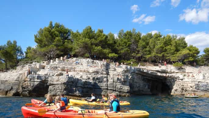 pula 3hour cliffs and caves kayaking tour