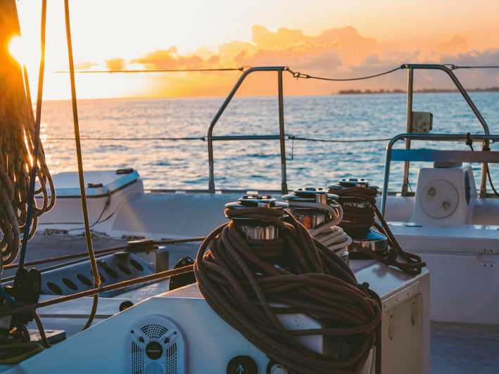 malaga sunset sailing catamaran trip with glass of cava