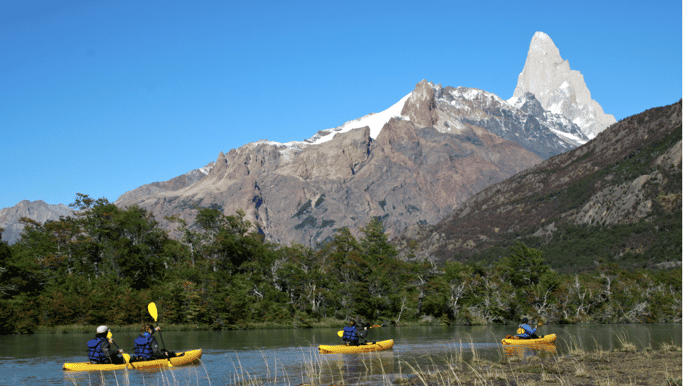 el chalten passeio de caiaque pelo rio las vueltas