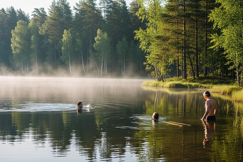 Stockholm: Lake Forest Sauna and Swim Experience