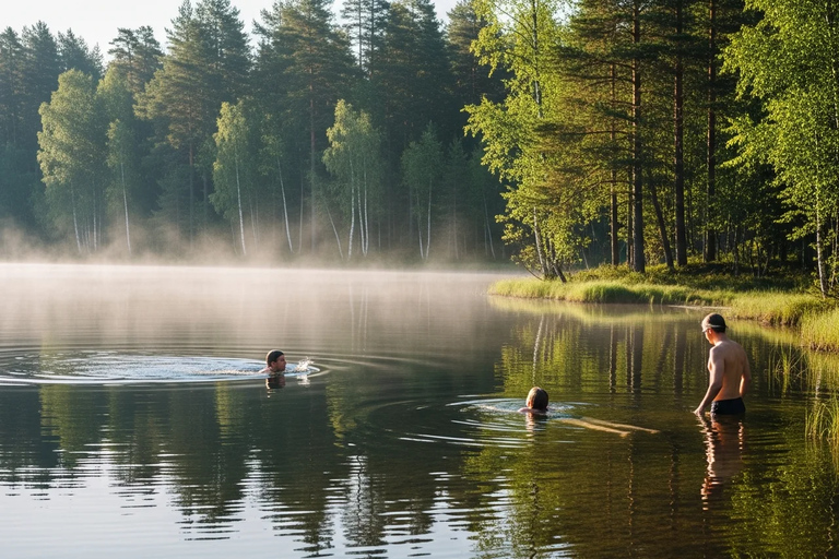 Stockholm: Lake Forest Sauna and Swim Experience