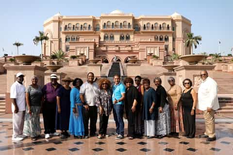 Sheikh Zayed Mosque with Emirates Palace Coffee