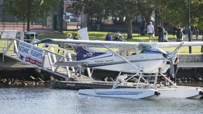 melbourne city skyline seaplane flight