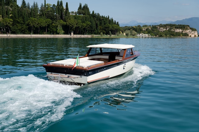 Visit Lake Garda Private Sunset Cruise to Isola del Garda in Limone sul Garda