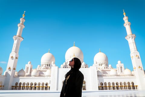 From Abu Dhabi: Grand Mosque, Royal Palace, and Etihad Tower