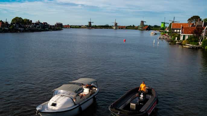 mulini a vento di zaanse schans crociera privata con cibi e bevande