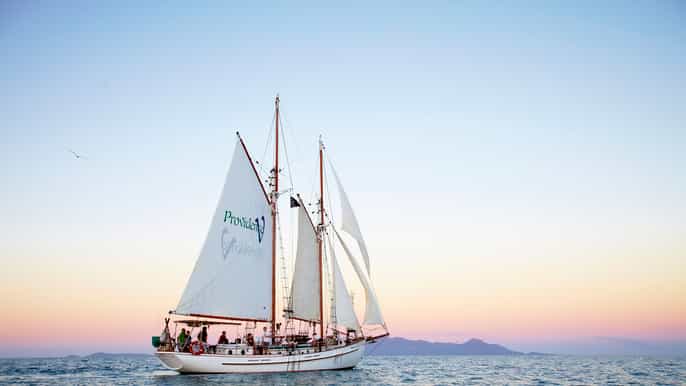 airlie beach sunset sail to whitsundays