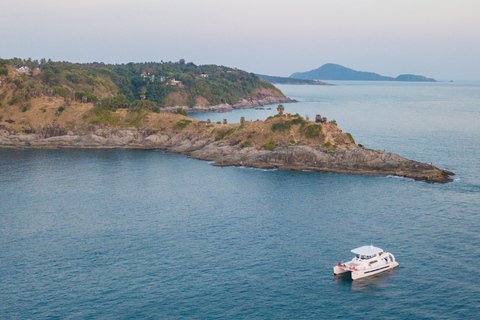 Phuket: Coral Yacht Boat Tour to Coral Island with Sunset Halfday Coral Island and Sunset by Catamaran Yacht