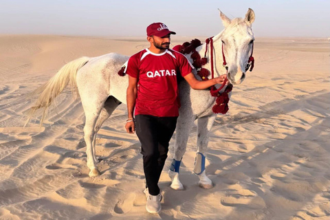 Doha: Private 3 hr adventure with Arabian Horses and Falcon