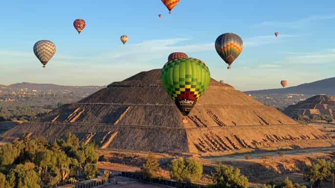 desde ciudad de méxico vuelo en globo a teotihuacán