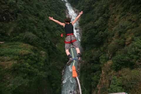 from kathmandu bungee jump over bhotekosi river transfer