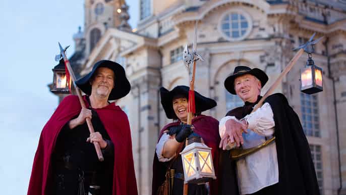 dresde visite des veilleurs de nuit de la vieille et de la nouvelle ville