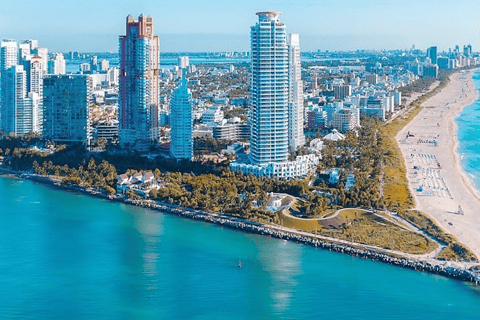 Miami Beach: Tour particular em um avião de luxo com champanheMiami: excursão romântica de avião particular com champanhe