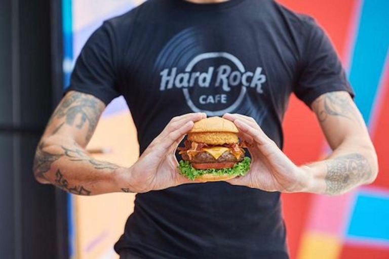 Posiłek w Hard Rock Cafe w WaszyngtonieElektryczne menu rockowe