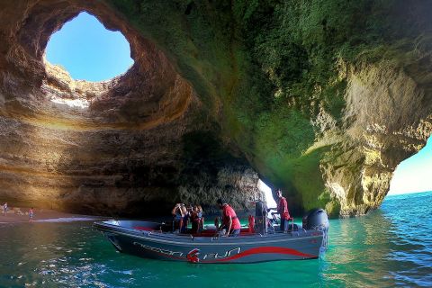 Portimão: Benagil Sea Caves & Coastline on speedboat